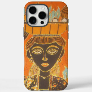 Coques iPhone 16 Pro Max Femme africaine portant panier d'art