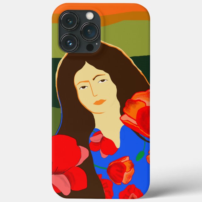 Coques Case-Mate iPhone Femme aux cheveux longs marchant dans le champ de  (Verso)