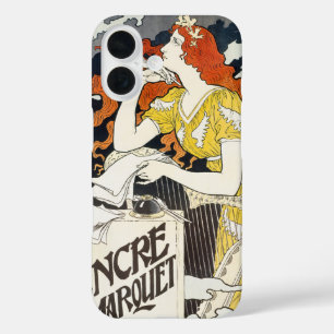 Coque Pour iPhone 16 Femme aux Cheveux Rouges Robe Jaune Art Nouveau Cl