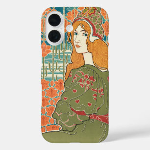 Coque Pour iPhone 16 Femme aux Cheveux Roux Lys Orange Impression d'Art