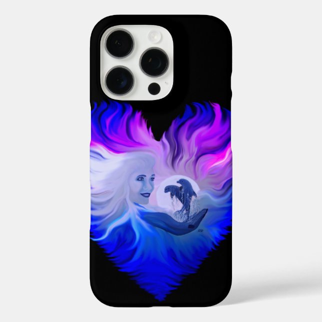 Coques Case-Mate iPhone Femme avec dauphins au clair de lune (Verso)