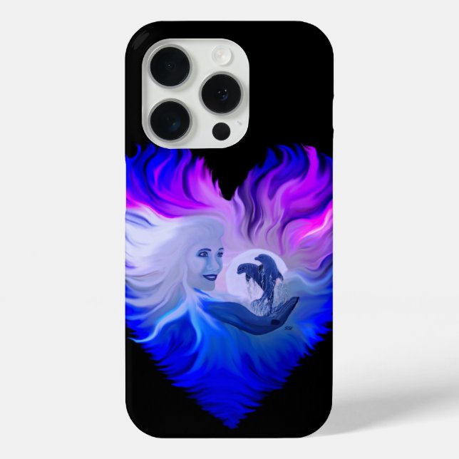 Coques Case-Mate iPhone Femme avec dauphins au clair de lune (Verso)