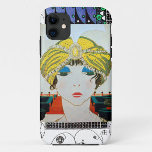Coque iPhone 11 FEMME AVEC TURBAN JAUNE ORIENTAL / Mode Beauté