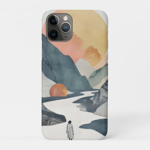 Case-Mate iPhone Case Femme Bohème Céleste Voyage Montagne Corail Doré