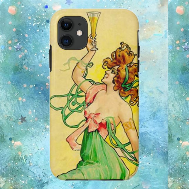 Coques Case-Mate iPhone Femme champagne Art nouveau (Créateur téléchargé)