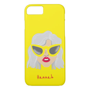 Case-Mate iPhone Case Femme cool à Haired Gris avec lunettes Nom personn