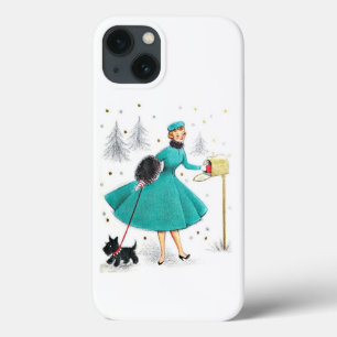 Case-Mate iPhone Case Femme de Noël rétro vintage avec Scotty Dog