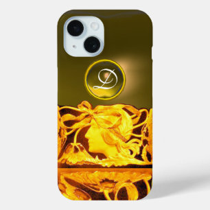 COQUE POUR iPhone 15 FEMME ÉLÉGANCE BEAUTÉ BIJOU /DAME,RUBAN BLEU,FLEUR