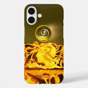 COQUES iPhone 16 PLUS FEMME ÉLÉGANTE BEAUTÉ JOYAU /DAME, RUBAN BLEU, FLE