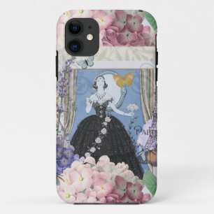 Case-Mate iPhone Case Femme élégante bleue Robe florale fantaisie 