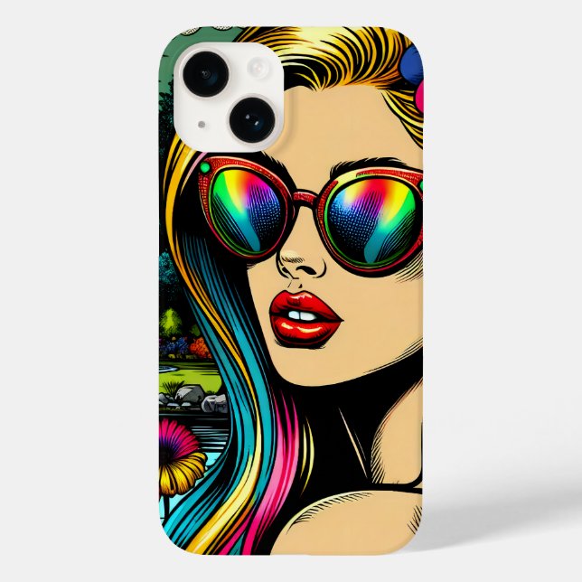 Coques Case-Mate iPhone Femme et perroquet dans le parc Pop Art  (Verso)
