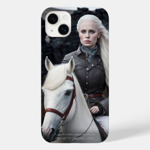 Coque Case-Mate iPhone Femme islandaise à cheval blanc Photo