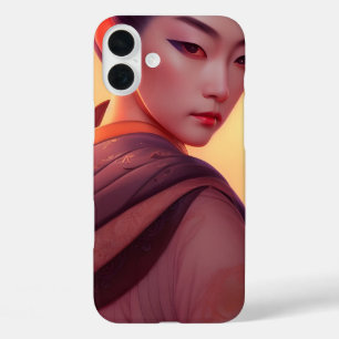 Coque Pour iPhone 16 Plus Femme japonaise au coucher du soleil Imaginaire Ar