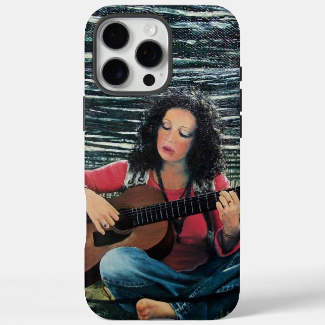 Coques Case-Mate iPhone Femme Jouant De La Musique Avec Guitare Acoustique (Verso)