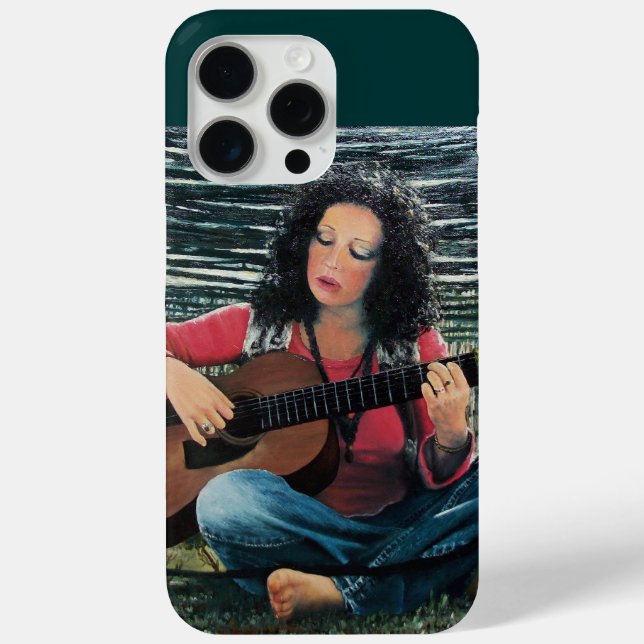 Coques Case-Mate iPhone Femme Jouant De La Musique Avec Guitare Acoustique (Verso)