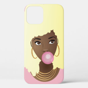 Case-Mate iPhone Case Femme noire, Afro blonde, Bubblegum rose