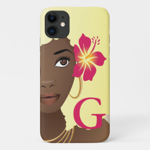 Case-Mate iPhone Case Femme noire, Fleur dans son frère blonde, Monogram