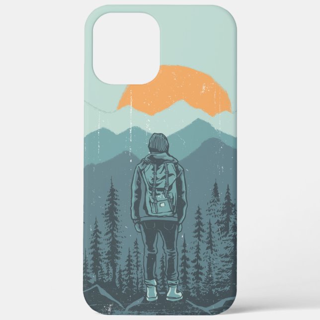 Coques Case-Mate iPhone Femme randonneuse à dossard au coucher du soleil e (Verso)