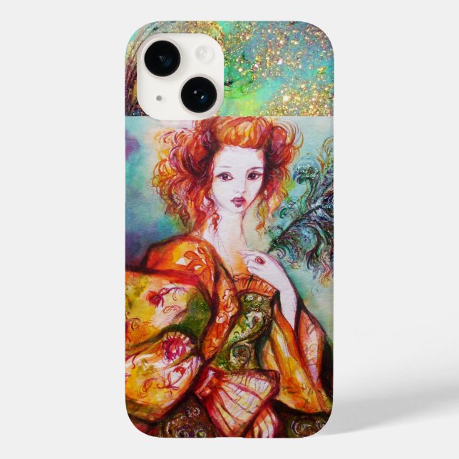 COQUES Case-Mate iPhone FEMME ROMANTIQUE AVEC PÂTE DE PEACOCK ÉCLANTE (Verso)