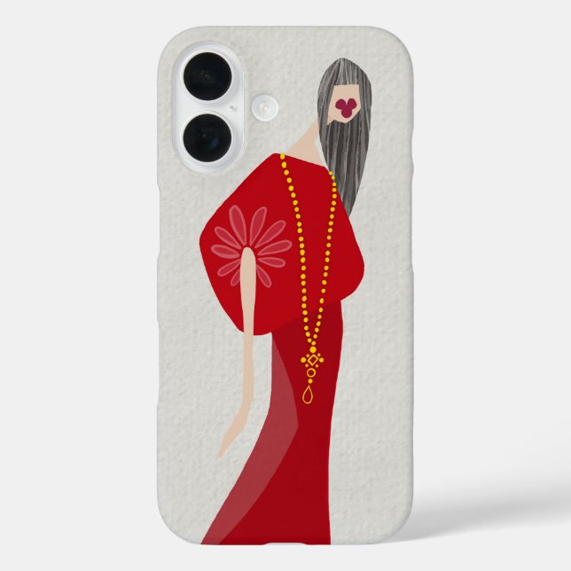 Coques Case-Mate iPhone Femme Rouge Écarlate Style Glam Mode Art (Verso)