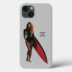Case-Mate iPhone Case Femme Surfer sur la plage avec son Surfboard URM
