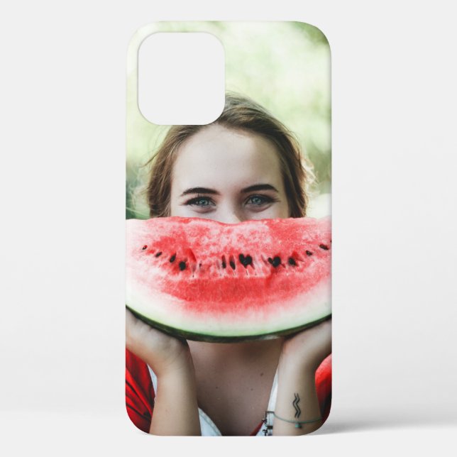 Coques Case-Mate iPhone Femme tenant une pastèque tranchée (Verso)