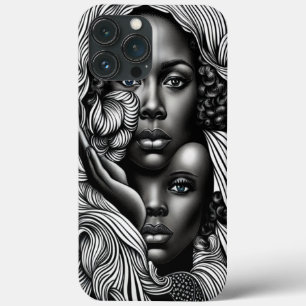 Case-Mate iPhone Case Femmes afro-américaines Abstraites noires et blanc