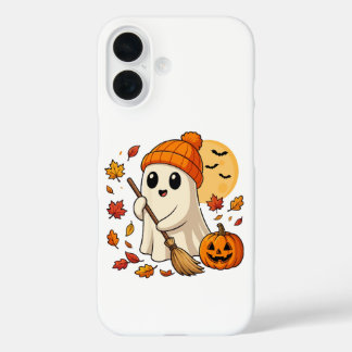 Coque Pour iPhone 16 Femmes de la saison effrayante Citrouille Café Fan