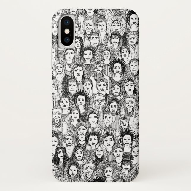 Coques Case-Mate iPhone femmes du monde noir blanc (Dos)