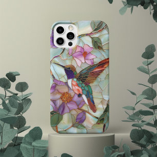 Coque Case-Mate iPhone Fenêtre de verre coloré oiseau violet fleur