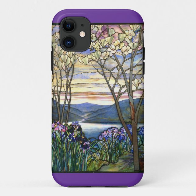 Coques Case-Mate iPhone Fenêtre en verre teinté de magnolia et d'iris (Dos)