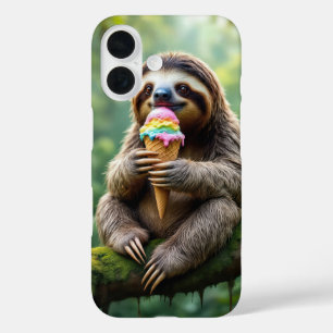 Coque Pour iPhone 16 Fente avec un cône de glace arc-en-ciel