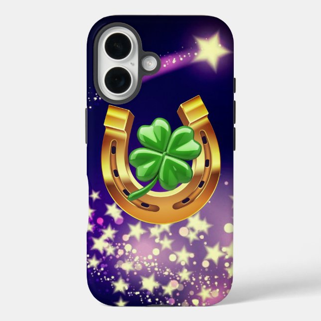 Coques Case-Mate iPhone Fer à cheval chanceux trèfle à quatre feuilles éto (Verso)
