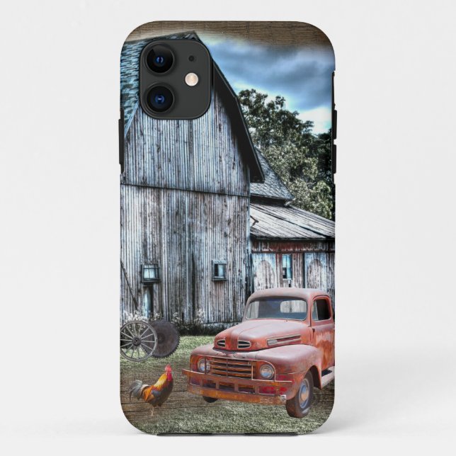 Coques Case-Mate iPhone Ferme Rustique Camion Camion Wagon Wheel Rooster F (Dos)