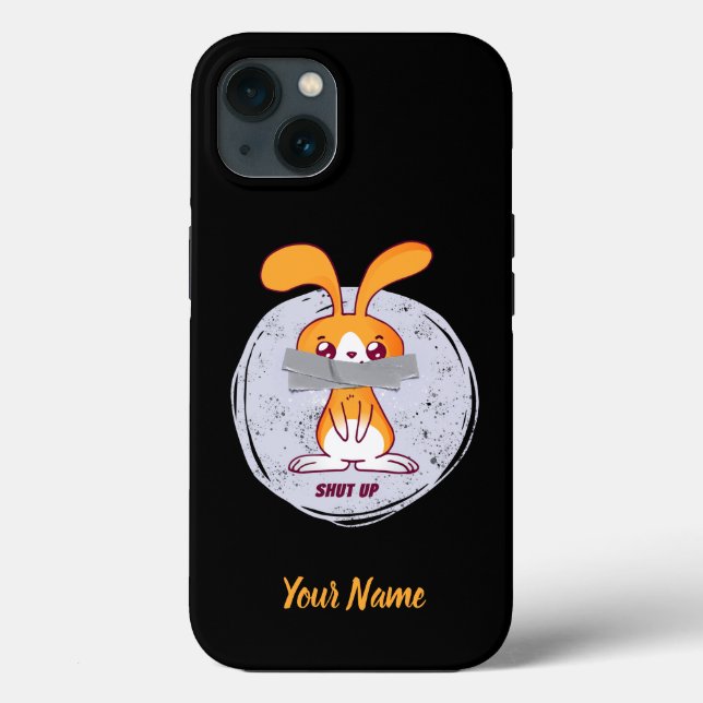 Coques Case-Mate iPhone Ferme ta gueule lapin design de bande dessinée drô (Verso)