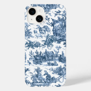 Coque Case-Mate iPhone Ferme vintage Rustique Français Toile Bleu & Blanc