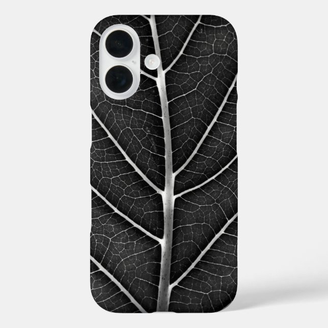 Coques Case-Mate iPhone Fermeture de la feuille brillante noire et blanche (Verso)