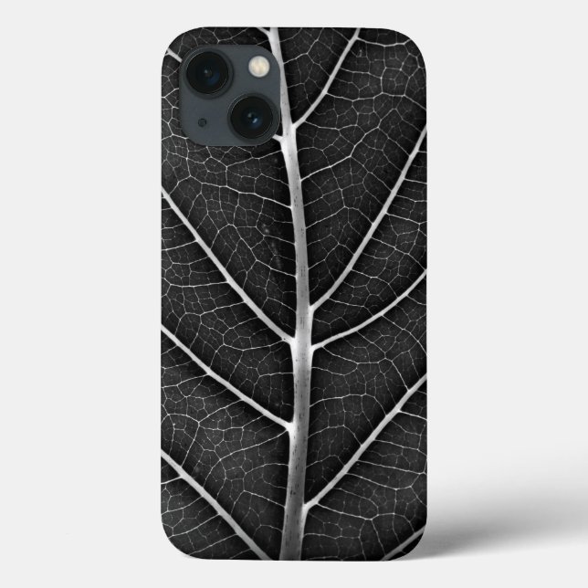 Coques Case-Mate iPhone Fermeture de la feuille brillante noire et blanche (Verso)