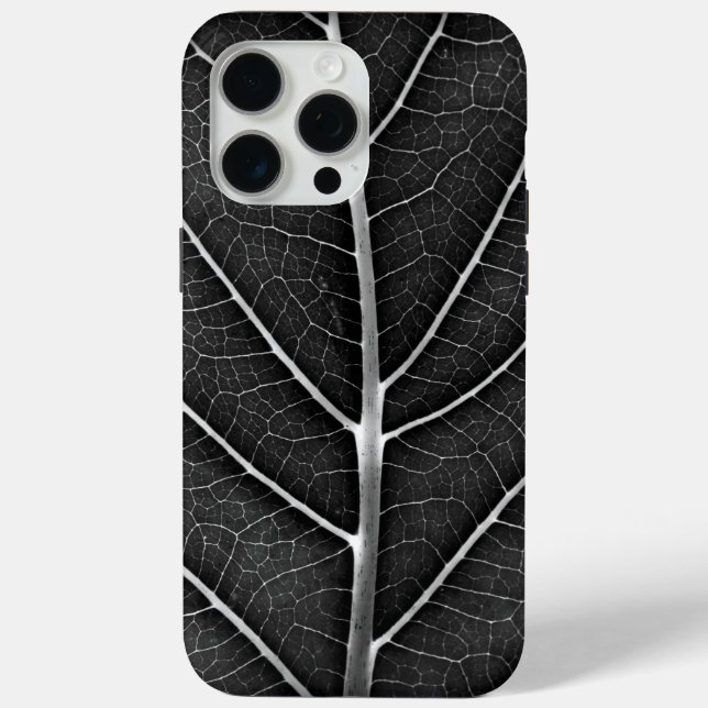 Coques Case-Mate iPhone Fermeture de la feuille brillante noire et blanche (Verso)