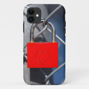 Coque Case-Mate Pour iPhone Fermeture du coeur rouge sur la clôture