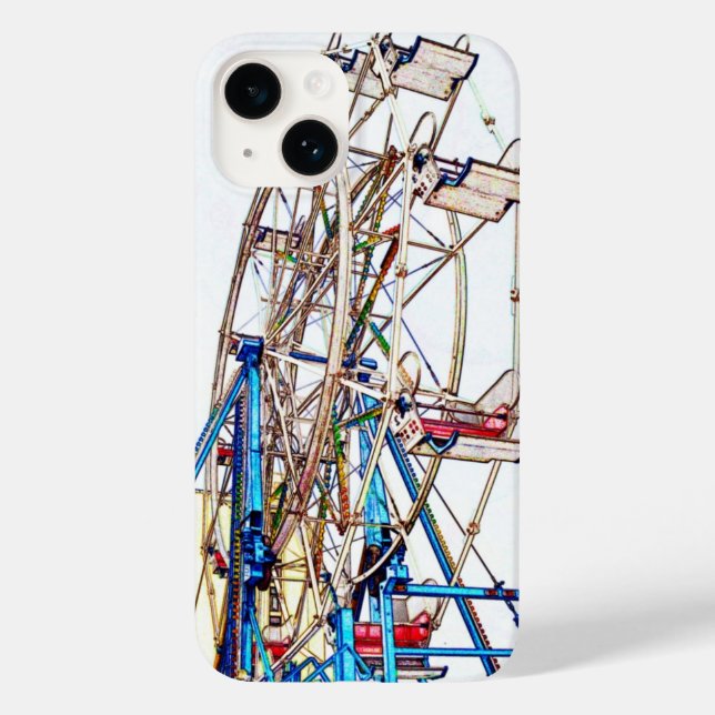 Coques Case-Mate iPhone Ferris Wheel-Chalk Outline par Shirley Taylor (Verso)