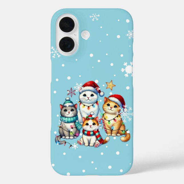 Coques Case-Mate iPhone Festif adorable chats de Noël (Verso)
