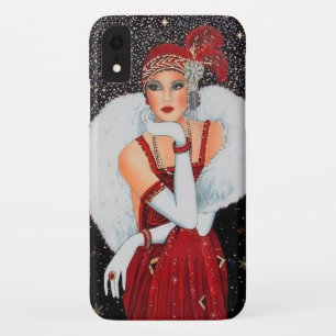 Case-Mate iPhone Case Festif art déco rétro dame de Noël