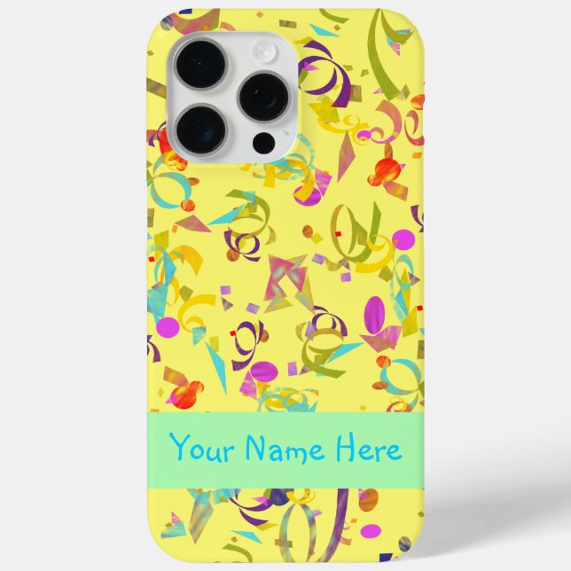 Coques Case-Mate iPhone Festif Colorful Party Confetti Jaune (Verso)
