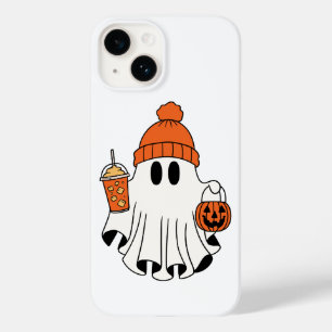Coque Case-Mate iPhone Festif Fantôme avec panier Citrouille et latte gla