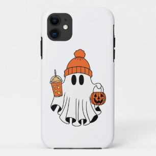 Case-Mate iPhone Case Festif Fantôme avec panier Citrouille et latte gla