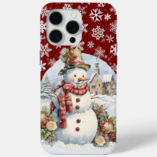 Coques Case-Mate iPhone Festif Noël bonhomme de neige (Verso)