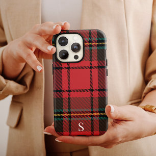 Case-Mate iPhone Case Festif Red Tartan Noël Monogramme