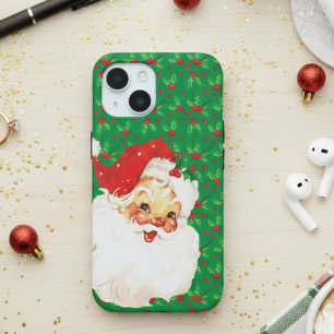 Case-Mate iPhone Case Festif Vintage Père Noël Holly Feuilles