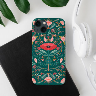 Case-Mate iPhone Case Festin Bontanical Floral Folk Art Forest Green